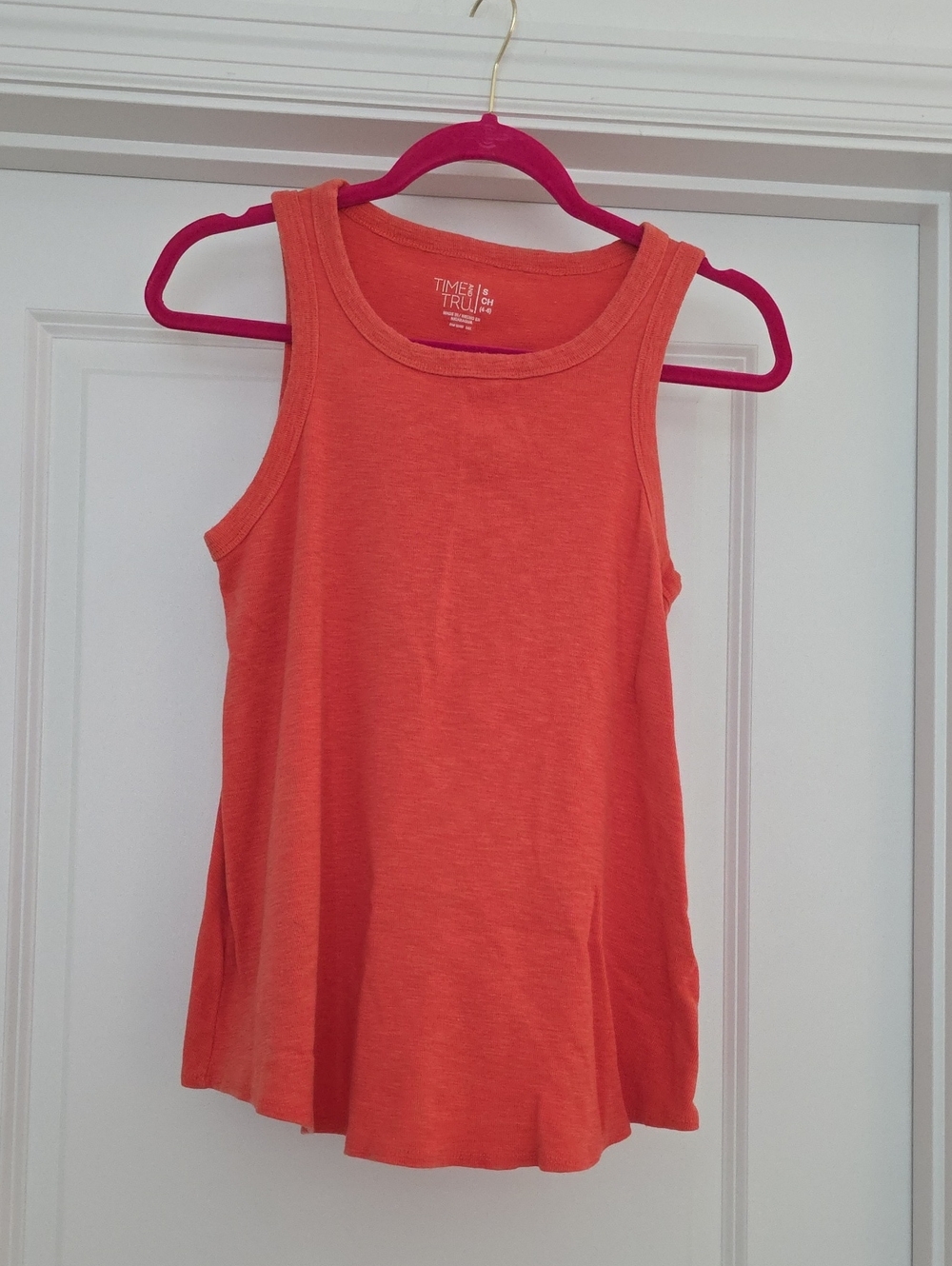 Time and Tru Women's Coral/ Orange Tank Top